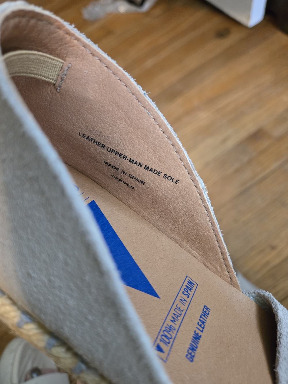 VERBENAS Suede Espadrille Slip-Ons in Light Gray Size 8.5 - Picture 7 of 9